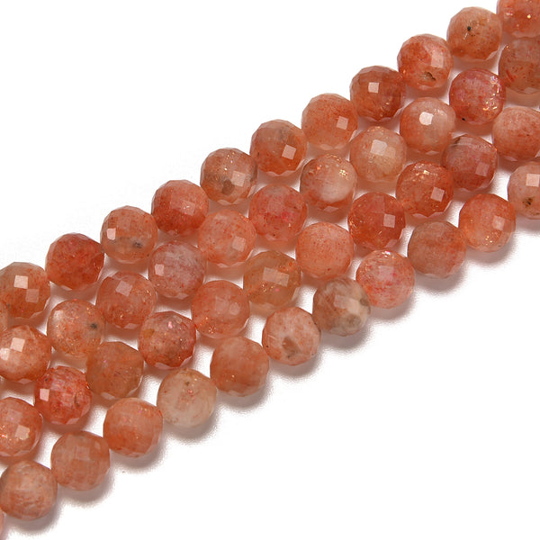 Natural Sunstone Faceted Round Rondelle Beads Strand – 2.5 Mm, 33 Cm, AAA Quality For Jewelry Making