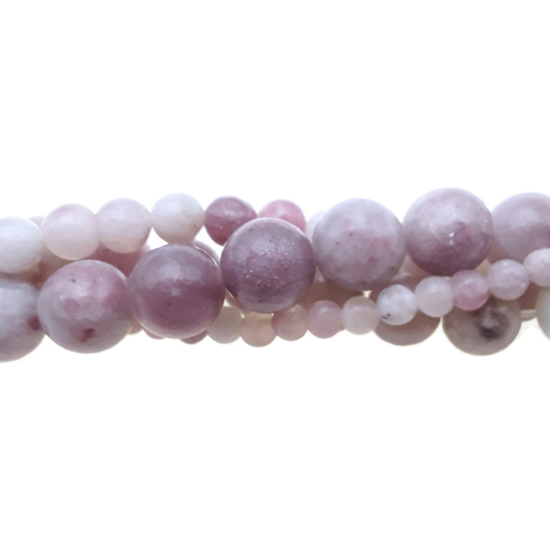 Light Natural Lepidolite Smooth Round Size 4mm 6mm 8mm 10mm Approx 15.5" Strand