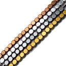 Gray/Gold/Silver/Copper Hematite Smooth Flat Coin Beads 4mm 15.5" Strand