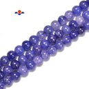 Purple Color Crackle K9 Crystal Smooth Round Beads Size 6mm-10mm 15.5'' Strand