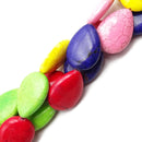 Multi-Color Magnesite Turquoise Teardrop Shape Beads Size 18x25mm 15.5" Strand