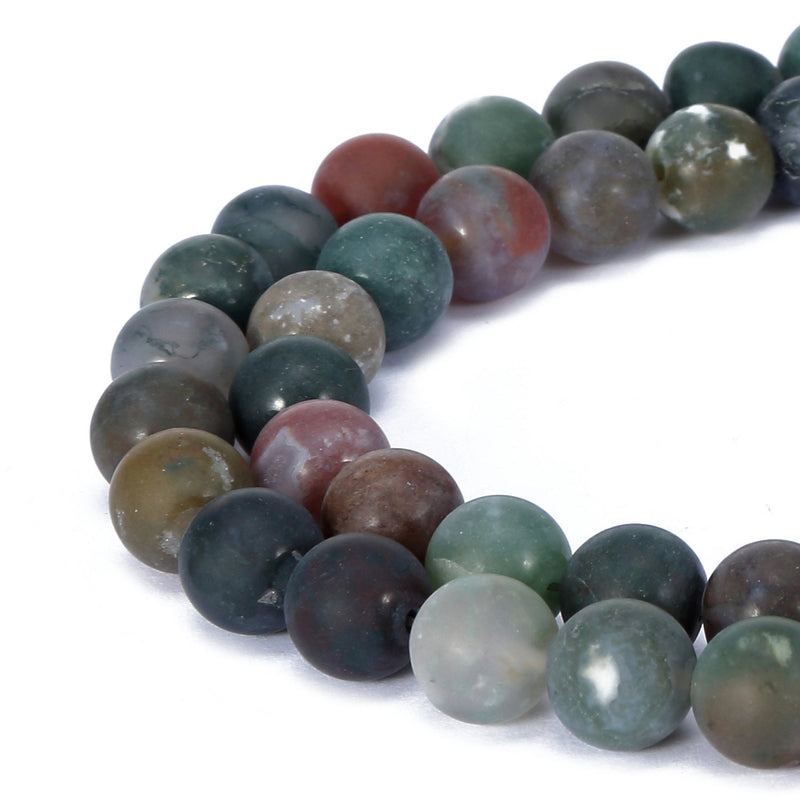 indian agate matte round beads