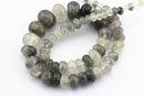 cloudy quartz graduated smooth rondelle beads