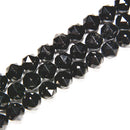 Natural Black Tourmaline Diamond Star Cut Beads Size 8mm 15.5'' Strand