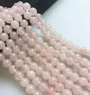 large hole rose quartz smooth round beads