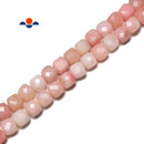 Natural Pink Opal Faceted Square Cube Dice Beads Size 4mm 15.5" Strand