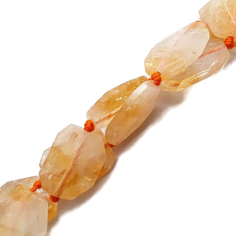 citrine rectangle slice faceted octagon beads