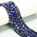 Natural Lapis Hard Star Cut Beads Size 8mm 15.5'' Strand