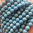 blue turquoise matte round beads