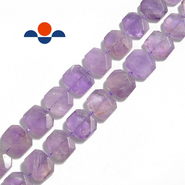 ametrine rectangle slice faceted octagon beads
