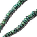genuine blue green turquoise graduated smooth rondelle beads