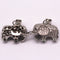 silver plated mirco pave clear zircon elephant pendant copper charm