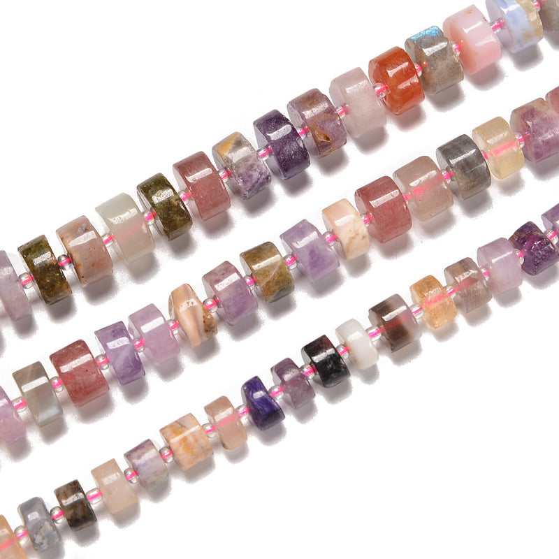 Chakra Gemstone Rondelle Wheel Disc Beads Size 10-11mm 11-12mm 12-14mm 15.5''Str