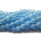 2.0mm Hole Light Blue Dyed Jade Smooth Round Beads 8mm 10mm 15.5" Strand