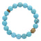 blue turquoise bracelet gold buddha matte round