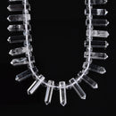 Clear Quartz Faceted Tower Point Beads Size 6x25mm 15.5'' Strand