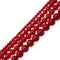 red bamboo coral smooth round beads 