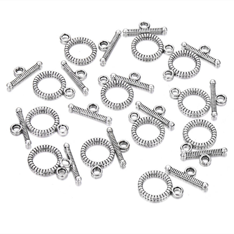 Alloy Silver Charm Clasp Round Size 10mm 24 Clasps Per Bag – CRC Beads