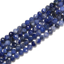 Natural Light Sodalite Faceted Round Beads Size 3mm 15.5'' Strand