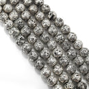 silver coated lava rock stone beads