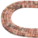Natural Plum Blossom Jasper Faceted Cube Beads Size 4-5mm 15.5'' Strand