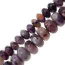natural charoite smooth rondelle beads