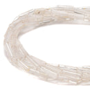 Natural Clear Quartz Cylinder Tube Beads Size 4x13mm 15.5'' Strand