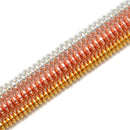 Titanium Gold /Silver/Rose Gold Hematite Rondelle Discs Beads 3x6mm 15.5" Strand