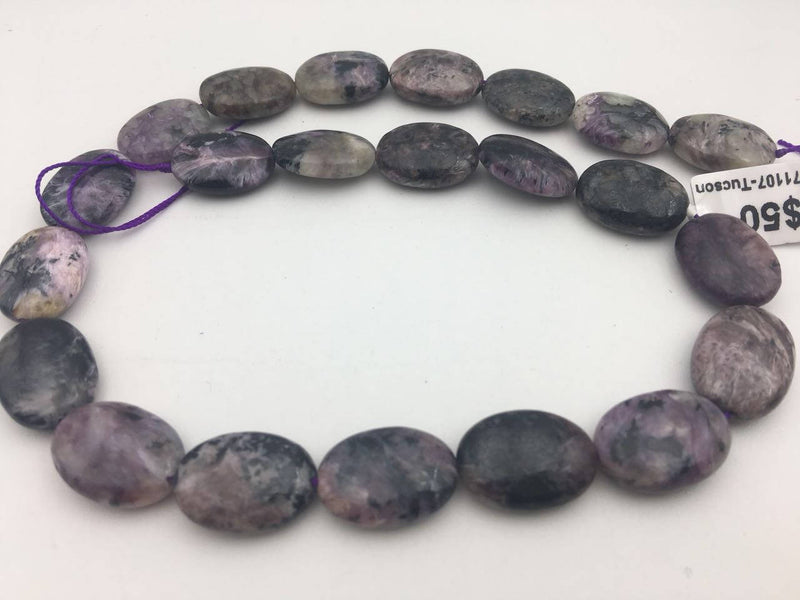 natural charoite smooth oval beads 
