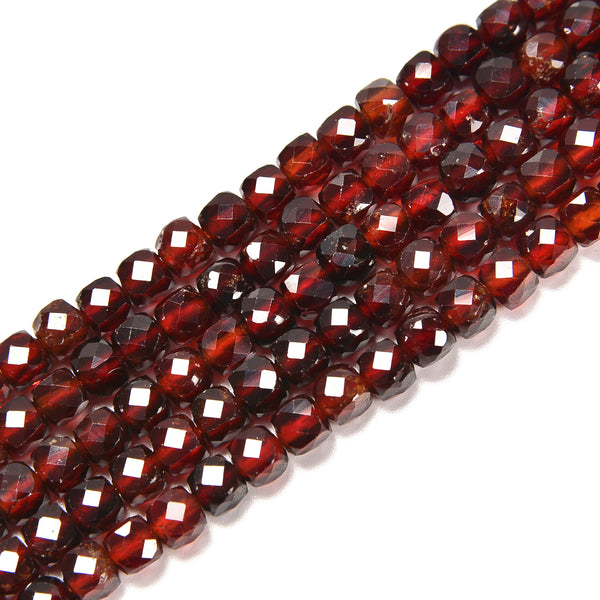Natural Hessonite Orange Garnet Faceted Cube Beads Size 4-5mm 15.5'' Strand