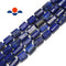 natural lapis matte faceted cylinder tube beads 
