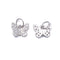925 Sterling Silver Butterfly Charm with Cubic Zirconia Size 7x9mm 3 PCS Per Bag