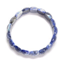 Sodalite Faceted Rectangle Beaded Elastic Bracelet Beads 12x20mm 7.5'' Length