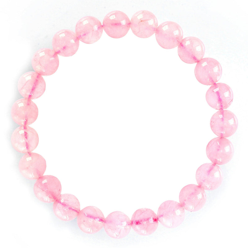 rose quartz bracelet smooth round