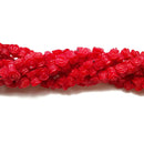 Red Bamboo Coral Hand Carved Flower Beads Size Approx 8x10mm 15.5'' Strand