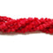 Red Bamboo Coral Hand Carved Flower Beads Size Approx 8x10mm 15.5'' Strand