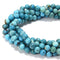 Nice Genuine Blue Turquoise Smooth Round Beads Size 4.5mm to 9.3mm 15.5'' Strand