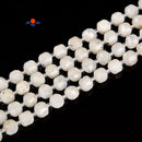 Natural White Moonstone Faceted Rubik's Cube Beads Size 8-9mm 15.5'' Strand