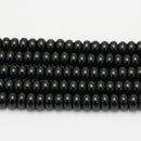 large hole black onyx smooth rondelle beads