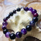purple Striped agate bracelet smooth round