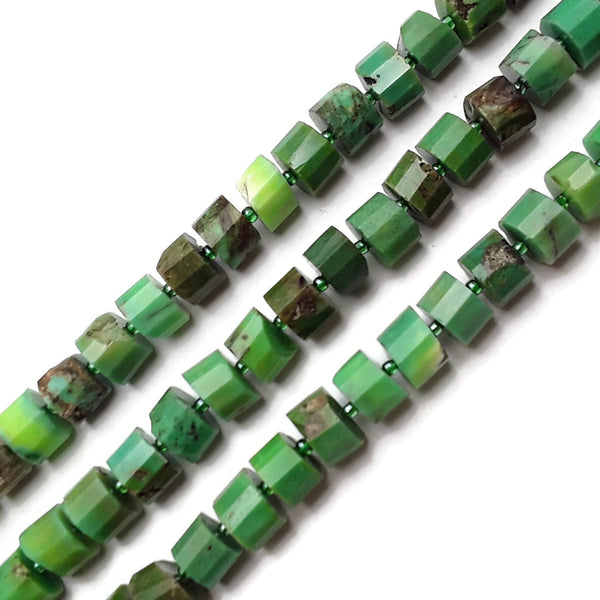 Chrysoprase Faceted Rondelle Wheel Discs Beads Approx 7x9mm 15.5" Strand