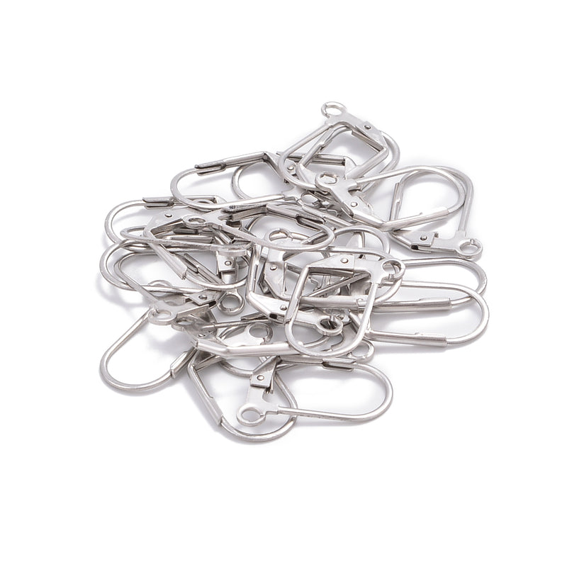 304 Stainless Steel Earring Hook Size 10x18mm 24 Pieces per Bag
