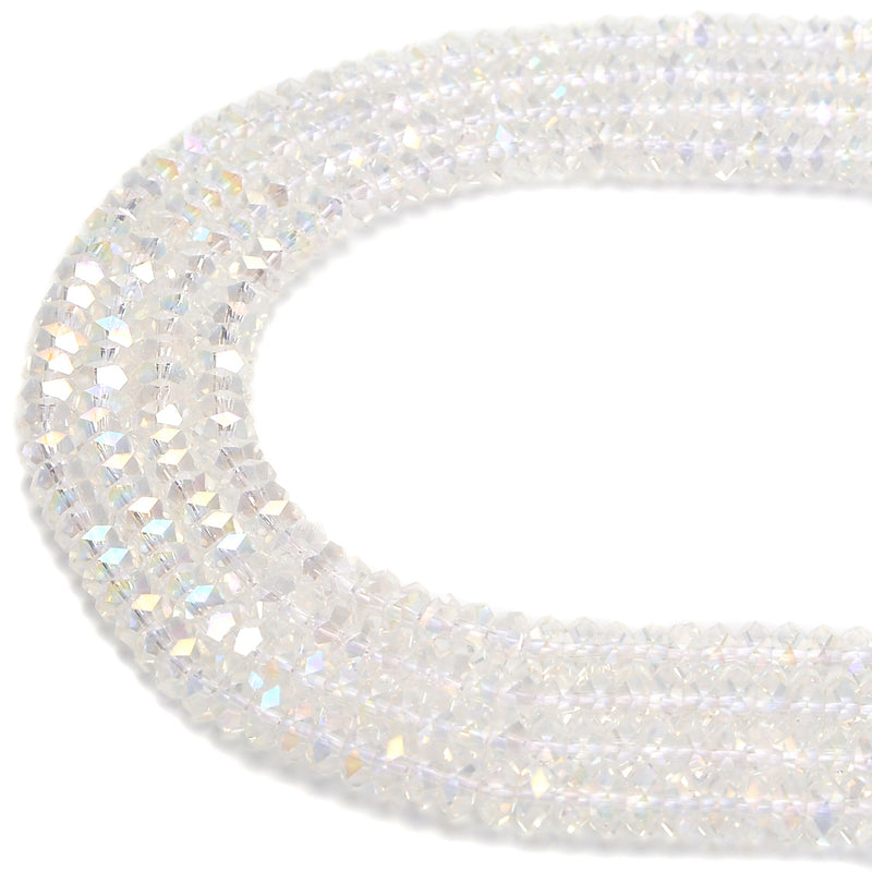 clear ab k crystal glass faceted rondelle beads 