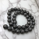 gun metal gray coated lava rock stone beads