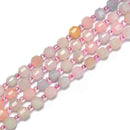 Morganite Prism Cut Double Point Faceted Round Beads Size 6mm 15.5'' Strand