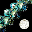 Clear Green AB Crystal Glass Faceted Balls Chandelier Sun Catcher Beads 24mm 30mm 8" Strand
