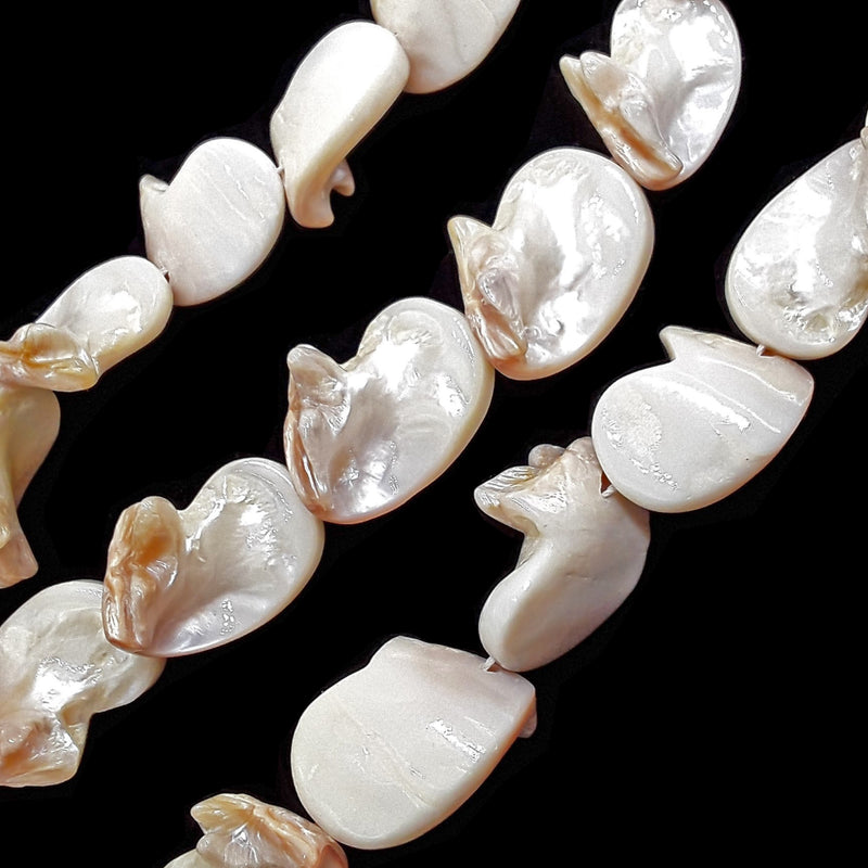 white coated ocean shell irregular shape beads 