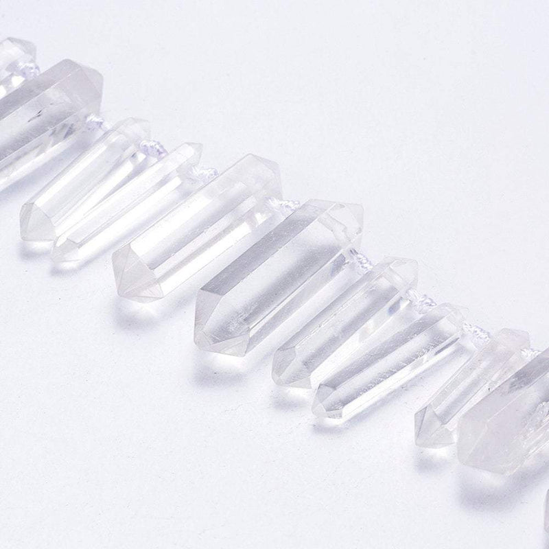 clear quartz graduated top drill faceted Points beads