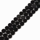 Black Onyx Smooth Coin Beads Size 14mm 15.5'' Strand