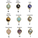 Gemstone Faceted Round Gold Edge Connector Pendant Charm Size 12x12mm